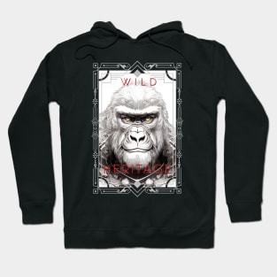 Gorilla Ape Wild Nature Illustration Line Epic Illustration Line Art Hoodie